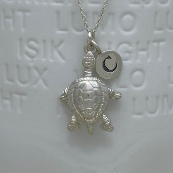 Personalised Solid Silver Turtle Necklace, 2 of 6