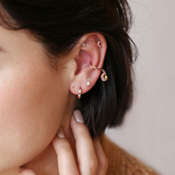 Moon And Star Crystal Stud Earrings, 5 of 6
