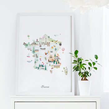 France Illustrated Map Art Print, 4 of 6