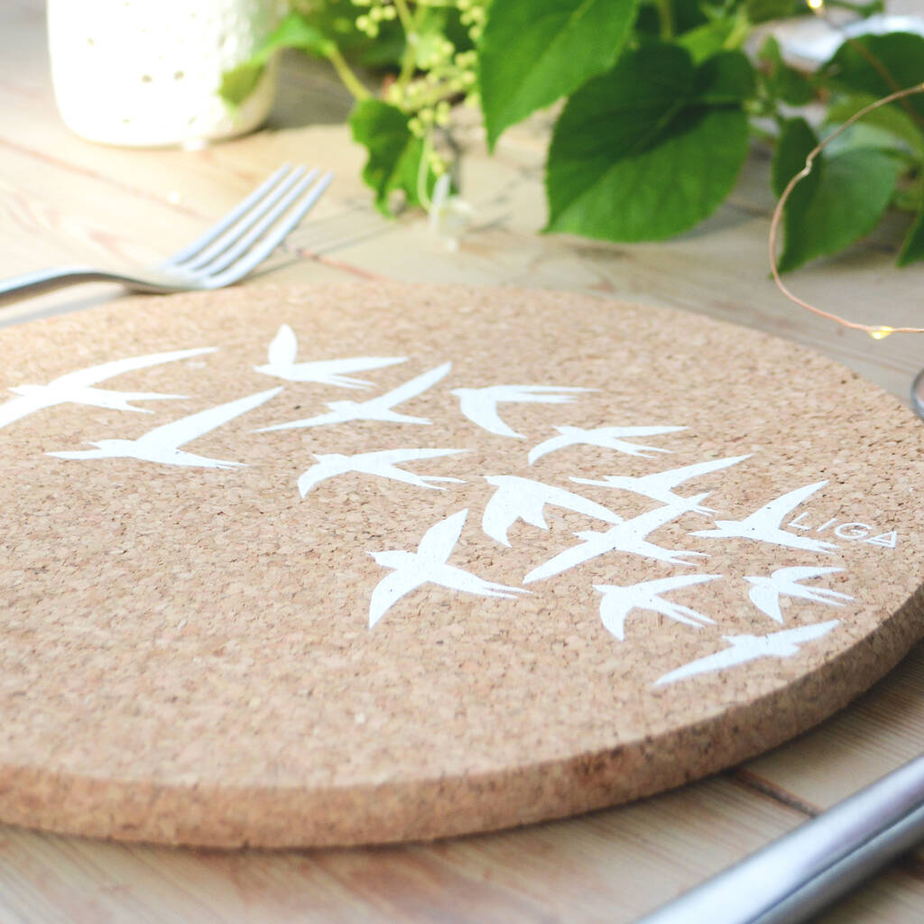 Swallows Cork Mats By Liga Notonthehighstreet Com