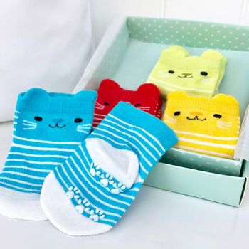 Personalised Kitten Baby Sock Gift Set, 2 of 3