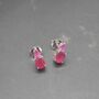 Ruby Silver Stud Earrings, July Birthstone Jewelry, thumbnail 2 of 8