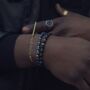 Mens Bracelet Black Onyx Bead Bracelet Chain, thumbnail 7 of 12