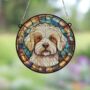 Bichon Frise Stained Glass Effect Suncatcher, thumbnail 3 of 3