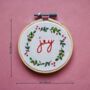 Mini Christmas Embroidery Kit Joy Wreath, thumbnail 10 of 10