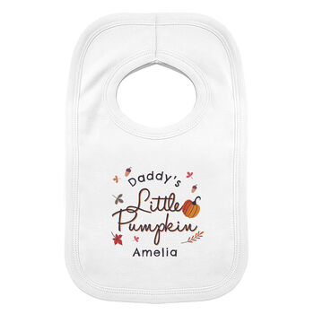 Personalised Little Pumpkin Halloween Bib, 4 of 4