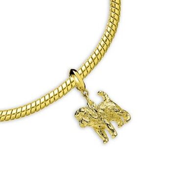 Cockapoo Sterling Silver Gold Plated Charm, 3 of 7