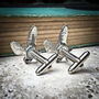Barn Owl Cufflinks Antiqued Pewter, thumbnail 2 of 2