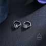 Sterling Silver Tiny Cz Solitaire Huggie Hoop, thumbnail 5 of 10