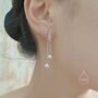 Cz Constellation Dangling Pearls Stud Earrings, thumbnail 2 of 10