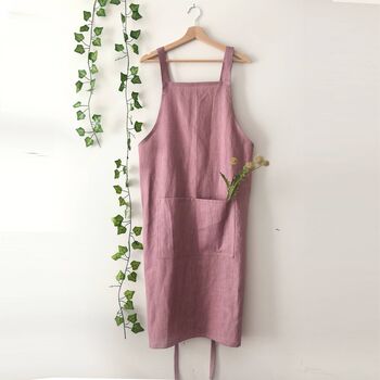 Personalised Lavender 100% Linen Pinafore Apron, 4 of 7