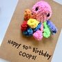 Personalised Name Age Octopus Crochet Birthday Card Handmade, thumbnail 11 of 12