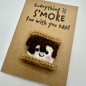 Personalised Smore Campfire Crochet Birthday Card Handmade, 8 of 12