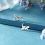 Sterling Silver Cat Skeleton Stud Earrings, thumbnail 3 of 11
