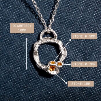Citrine Recycled Silver Eternity Necklace, 3 of 5