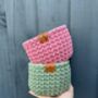 Small Block Colour Crochet Basket Kit, thumbnail 3 of 7