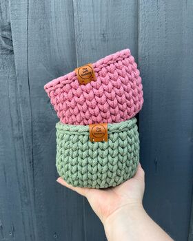 Small Block Colour Crochet Basket Kit, 3 of 7