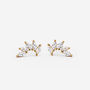 Bridal Leaf Shaped Stud Earrings With Marquise Stones, thumbnail 4 of 4