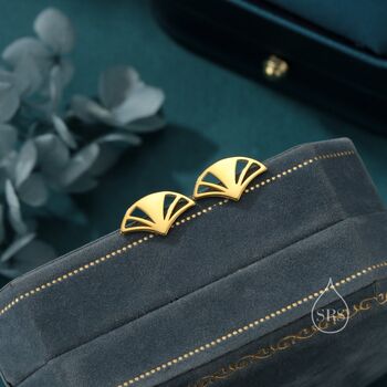 Art Deco Fan Stud Earrings In Sterling Silver, 5 of 12