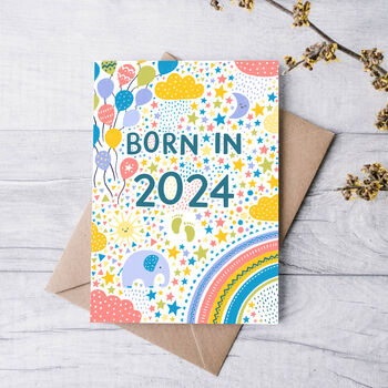 Neutral New Baby Card, Born In 2024, 2 of 3