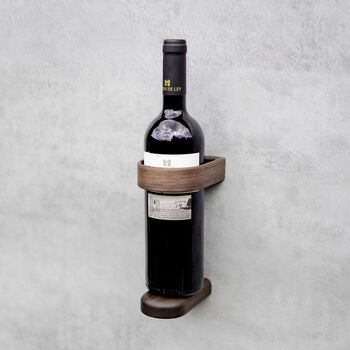 Luxury Walnut Wall Mounted Wine Bottle Holder, 2 of 5