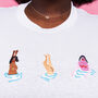 Swimming Ladies Embroidered T Shirt, thumbnail 6 of 8