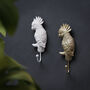 Cockatoo Wall Hooks Gold And White, thumbnail 1 of 8