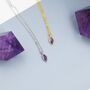 Extra Tiny Amethyst Purple Marquise Cz Necklace, thumbnail 3 of 12