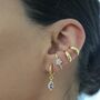 Gold Plated 925 Sterling Silver Flower Ear Climber Cuff, thumbnail 6 of 9