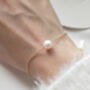 Dainty 14 K Gold Pearl Bracelet, thumbnail 3 of 4