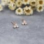 Aurora Cz Trio Stud Earrings In Sterling Silver, thumbnail 5 of 12