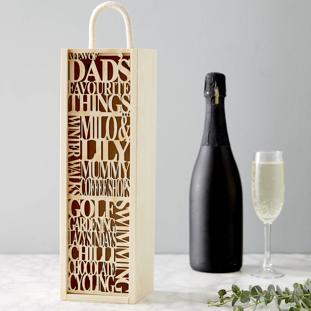 Personalised Favourite Wooden Bottle Box For Him By Sophia Victoria Joy