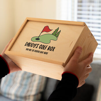 Personalised Golf Box With Sliding Lid Gift For Golfer, 4 of 5