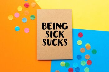 'Being Sick Sucks' Funny Get Well Soon Card, 2 of 2