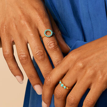 Lakshmi Turquoise Stacking Ring Silver Or Gold Plated, 3 of 9