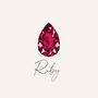 July Birthstone Ruby Sterling Silver Huggie Hoop Earrings, thumbnail 8 of 12