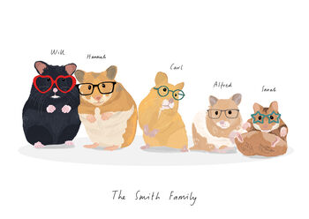Personalised Hamster Family Print, 2 of 2