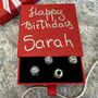 March Birthstone Charm Personalised Silver Bracelet, thumbnail 6 of 9