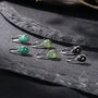 Sterling Silver Pear Cut Turquoise Stone Drop Hook Earrings, thumbnail 5 of 12