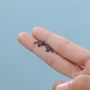 Sterling Silver British Black Bird Stud Earrings, thumbnail 2 of 12