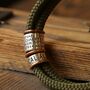 Olive Green Paracord And Silver Medical Alert Bracelet, thumbnail 6 of 11