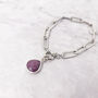 Silver Ruby July Birthstone Crystal Bracelet, thumbnail 1 of 3