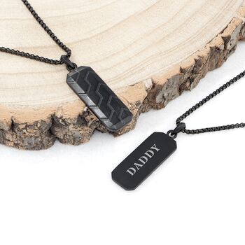 Personalised Men's Black Steel Dog Tag Necklace, 2 of 9