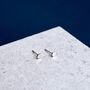 Sterling Silver Mini Hexagon Stud Earrings, thumbnail 3 of 6