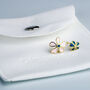 Sterling Silver Asymmetrical Colourful Flower Stud Earrings, thumbnail 5 of 6