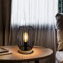 Rugby Shaped Metal Wooden Based Table Lamp, thumbnail 3 of 6