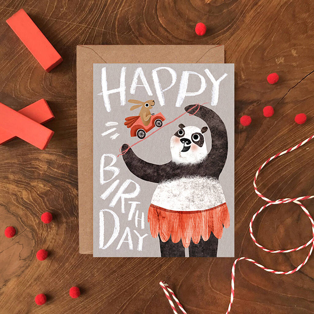 Happy Birthday' Panda Greetings Card By Emily Nash Illustration |  