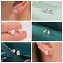 Sterling Silver Tiny Robin Bird Stud Earrings Six Styles Available, thumbnail 1 of 11