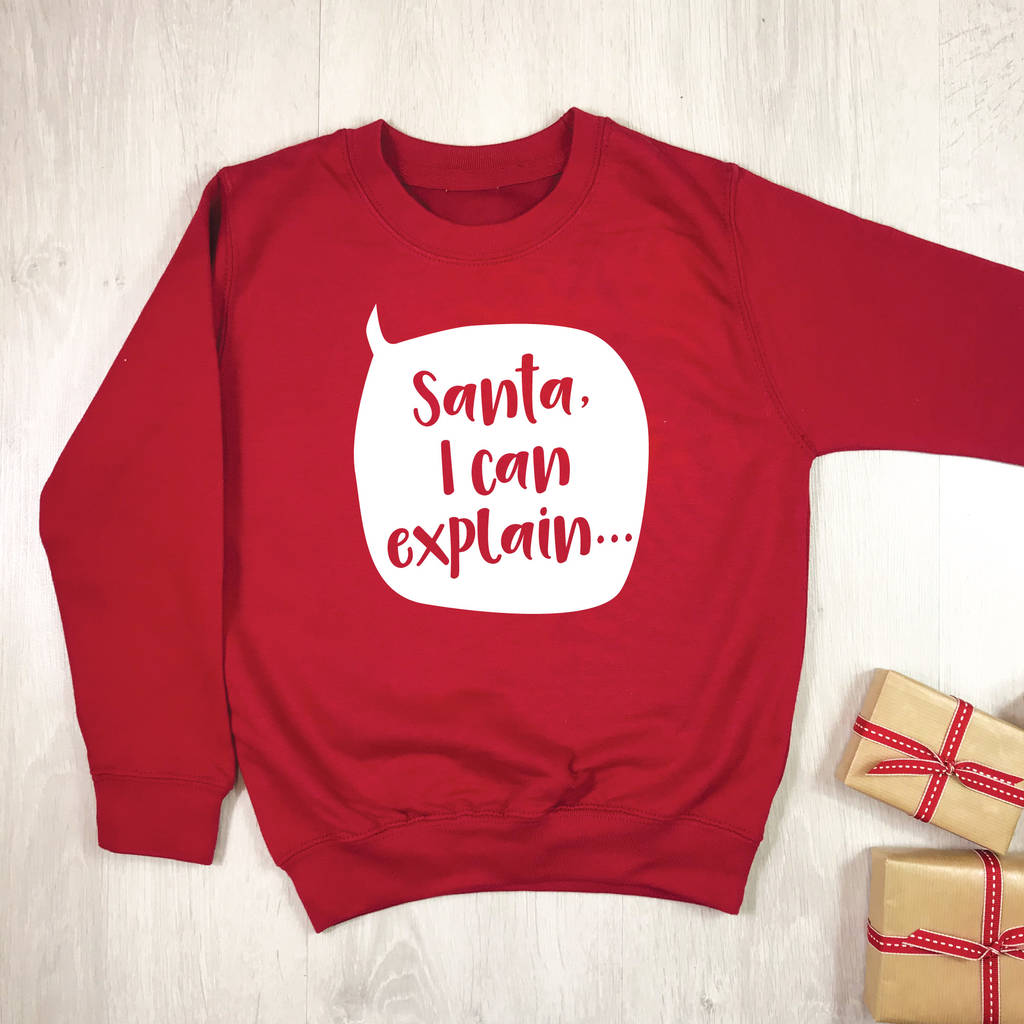 santa i can explain kids christmas jumper by lovetree design