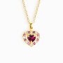 Red Heart Rhodolite Garnet Pendant Necklace In Silver And Gold, thumbnail 6 of 12